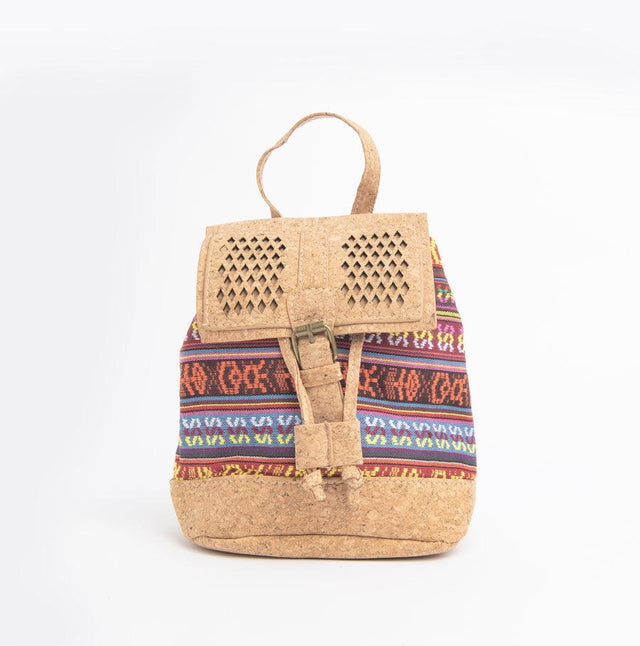 Aztec Embroidered Cork Backpack - Lory Lux