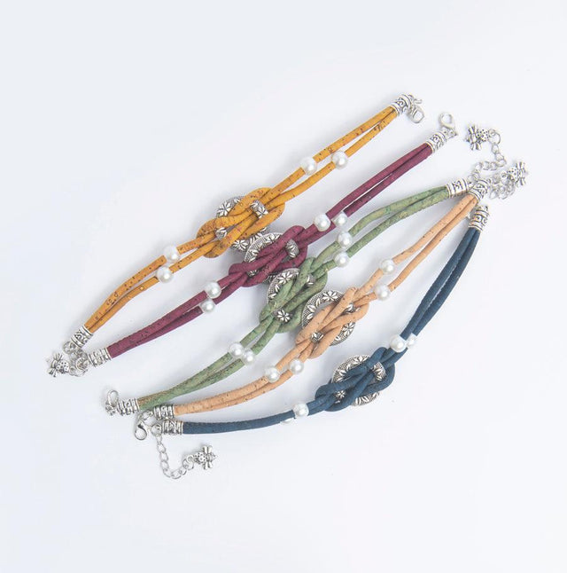 Handmade Hitch Knot Cork Bracelet - Lory Lux