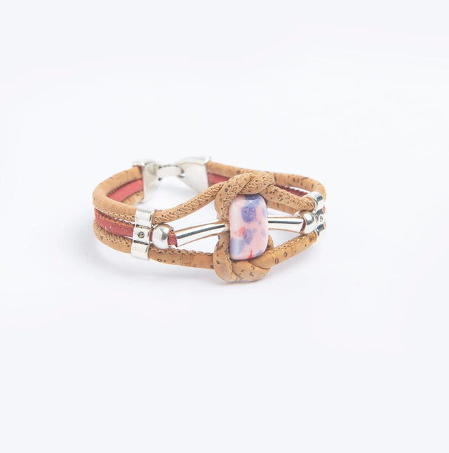 Handmade Abstract Knotted Cork Bracelet - Lory Lux