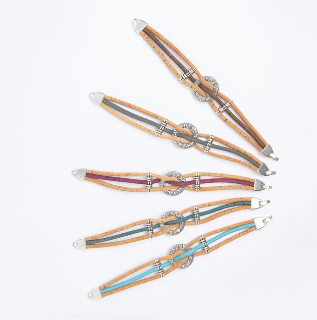 Handmade Bi-Chrome Cork Bracelet - Lory Lux