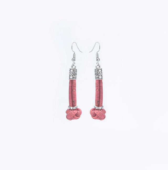 Handmade Pillar Knot Cork Earrings - Lory Lux