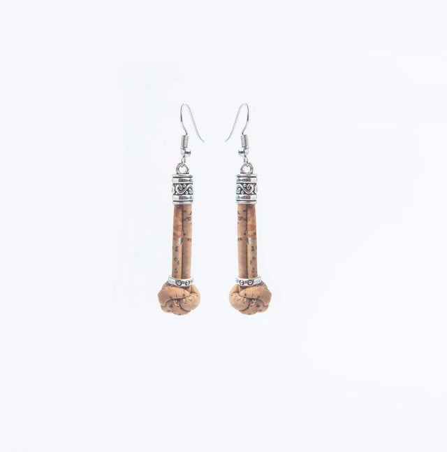 Handmade Pillar Knot Cork Earrings - Lory Lux