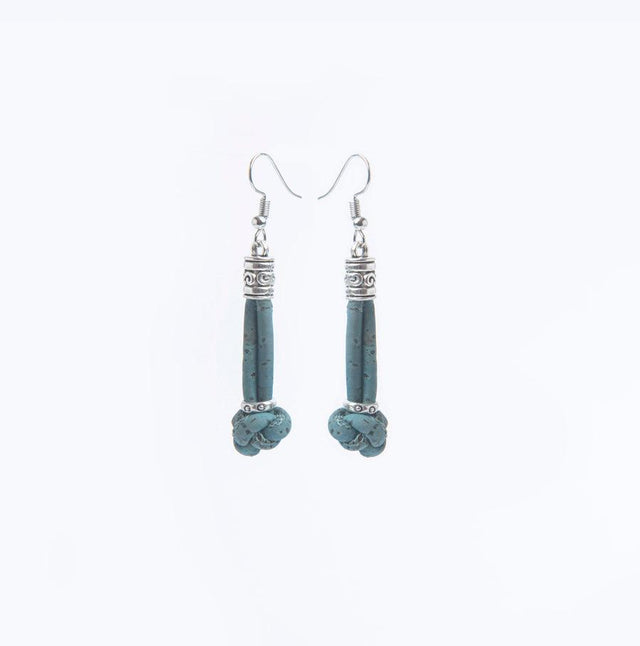 Handmade Pillar Knot Cork Earrings - Lory Lux