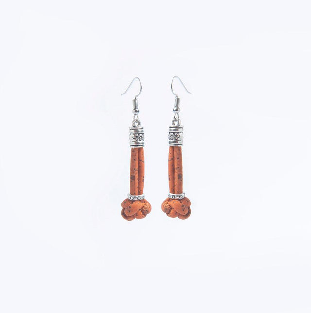 Handmade Pillar Knot Cork Earrings - Lory Lux