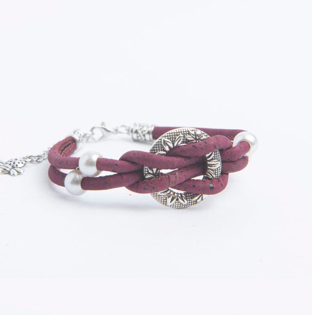 Handmade Hitch Knot Cork Bracelet - Lory Lux