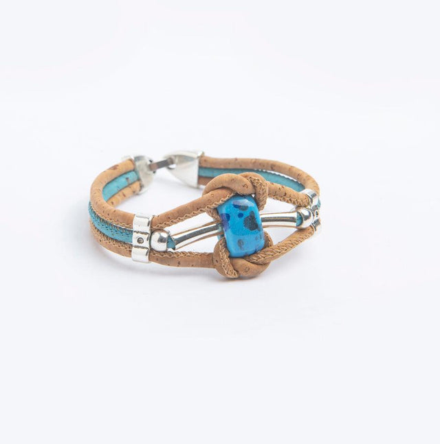 Handmade Abstract Knotted Cork Bracelet - Lory Lux