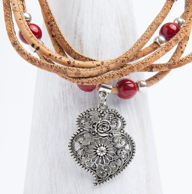 Tribal Cork Necklace and Bracelet Set - Lory Lux